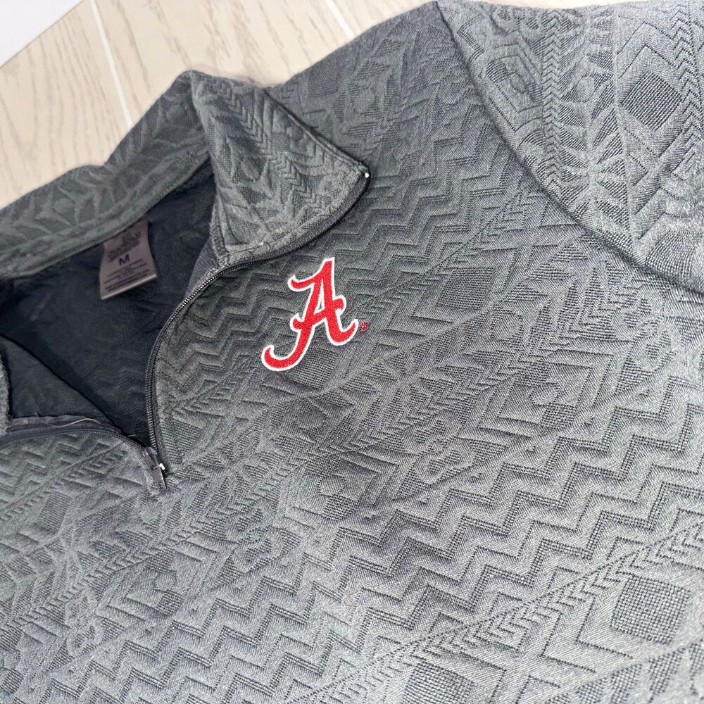 Gameday Couture Alabama Crimson Tide Gray 1/4 Zip Sweatshirt Size M w/Thumb Hole